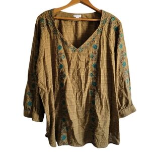 J.JILL Lightweight Embroidered Tunic XL